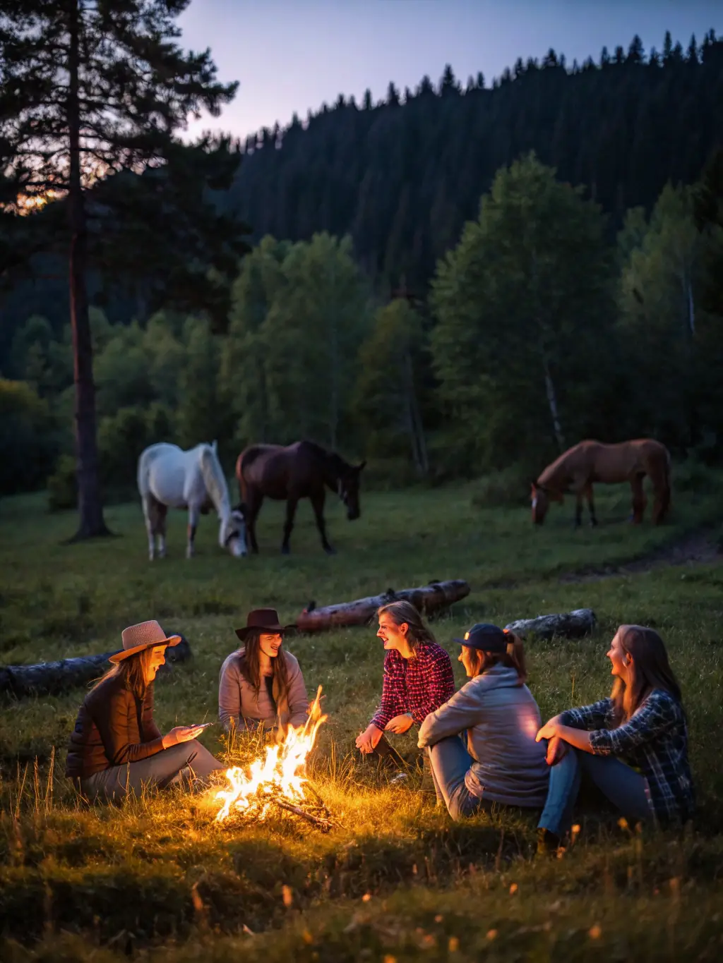 A photograph showcasing a horse-riding event organized by LES QUADRAS DE BOURGOGNE ET DE FRANCHE-COMTE, featuring adult riders participating in a social gathering.