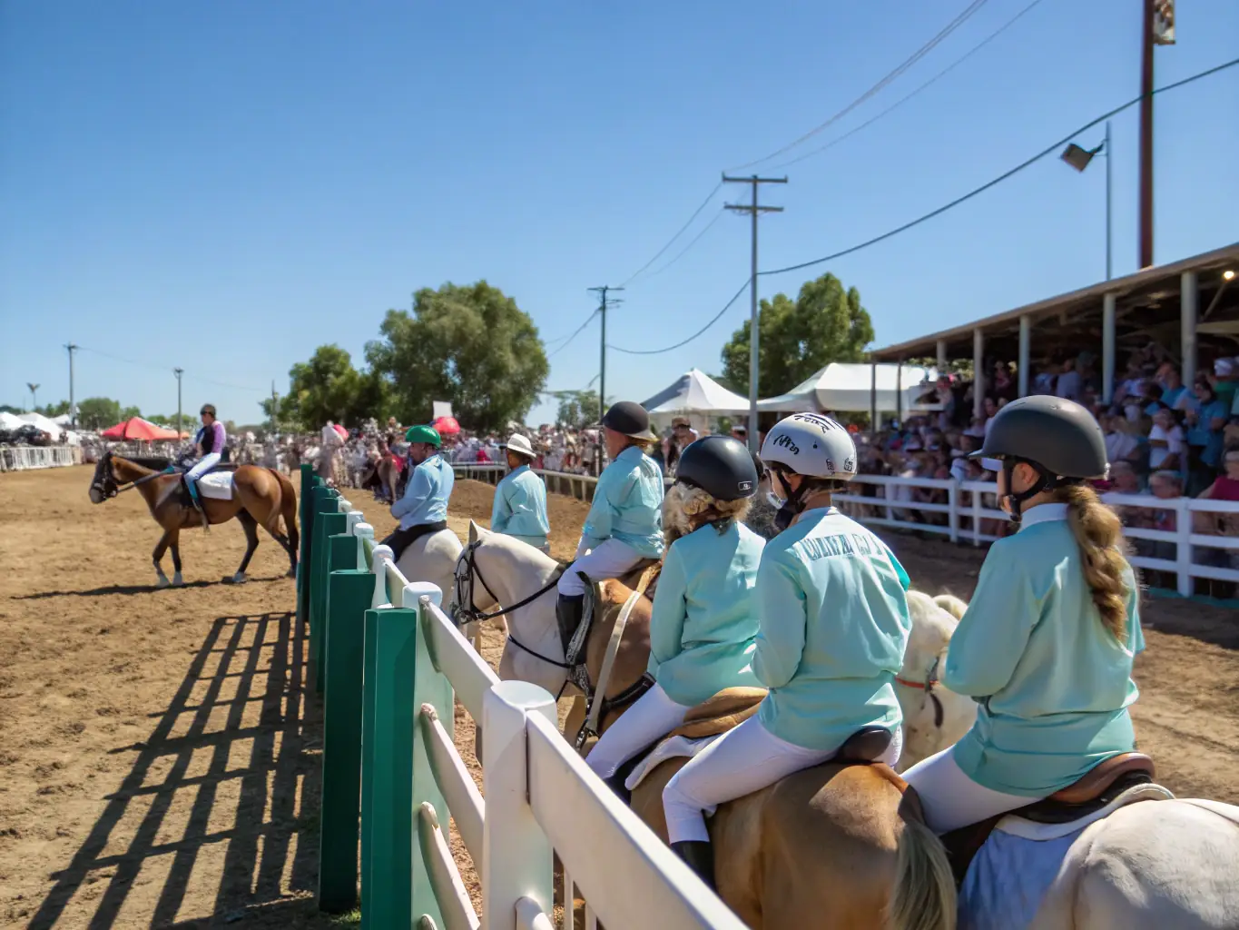 A heartwarming image of members participating in a community horse-riding event, with smiling faces and a sense of unity.